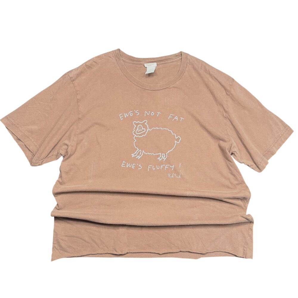 Vintage 2004 Paul Frank "Ewe's Not Fat, Ewe's Fluffy!" Graphic Tee - Brown M y2k